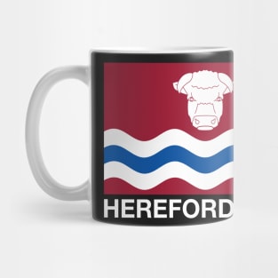 White Bull's Head and Three Wavy Lines Herefordshire Flag Mug